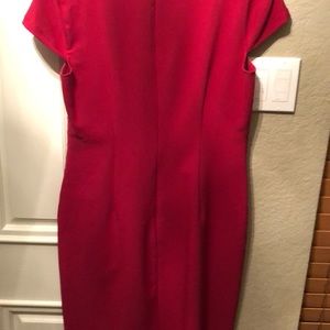Red midi form fitting dress